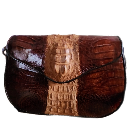 VINTAGE GENUINE CROCODILE LEATHER CROSSBODY BAG & MATCHING WALLET SET NWOT - Picture 14 of 14